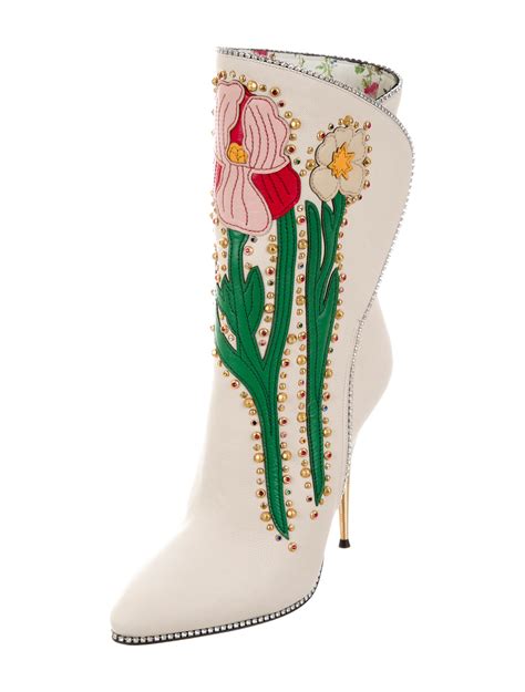 gucci white boots with cactus|white Gucci boots for women.